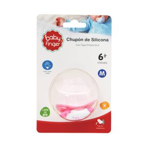 BABY FINGER <br> Chupón De Silicona Con Tapa Protectora Tipo Ortodóntico
